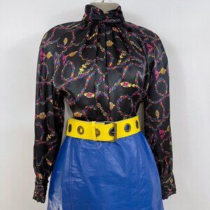 Vintage 1980s Rope Print Blouse